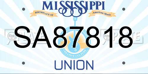SA87818 Mississippi License Plate