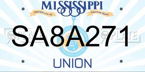 SA8A271 Mississippi License Plate
