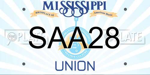SAA28 Mississippi License Plate