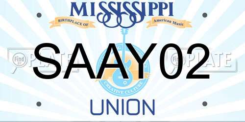 SAAY02 Mississippi License Plate