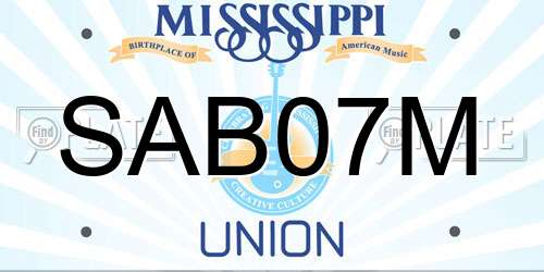 SAB07M Mississippi License Plate