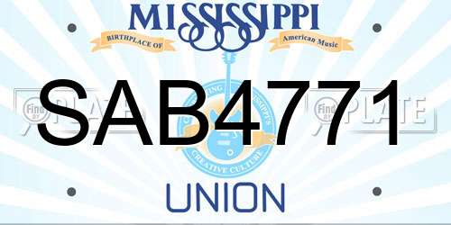 SAB4771 Mississippi License Plate