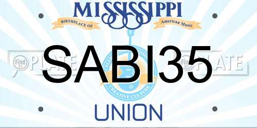 SABI35 Mississippi License Plate