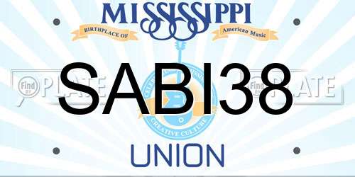 SABI38 Mississippi License Plate