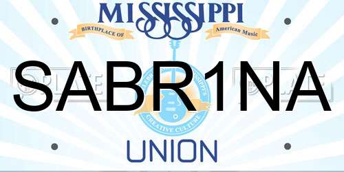 SABR1NA Mississippi License Plate