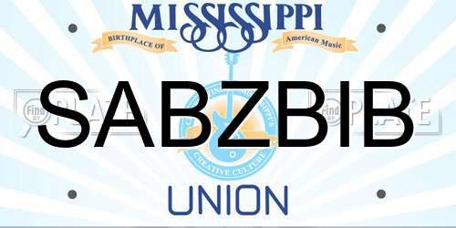 SABZBIB Mississippi License Plate