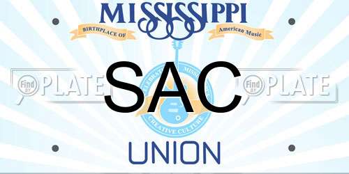 SAC Mississippi License Plate