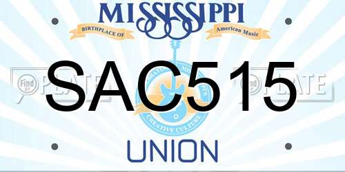 SAC515 Mississippi License Plate