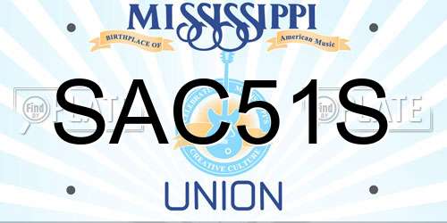 SAC51S Mississippi License Plate