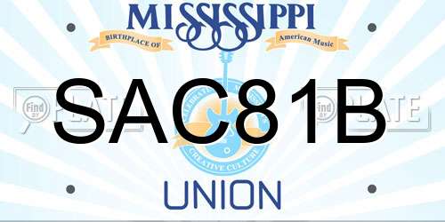SAC81B Mississippi License Plate