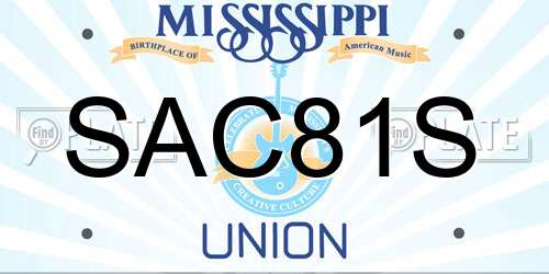 SAC81S Mississippi License Plate