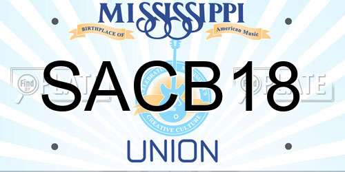 SACB18 Mississippi License Plate