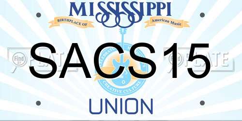 SACS15 Mississippi License Plate