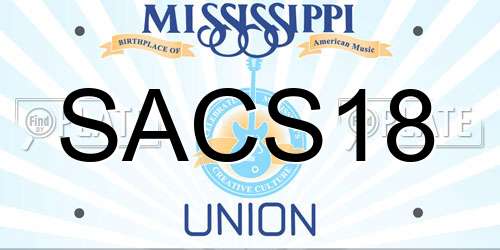 SACS18 Mississippi License Plate