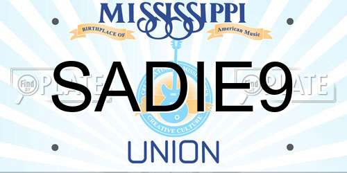 SADIE9 Mississippi License Plate