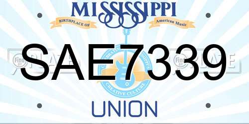SAE7339 Mississippi License Plate