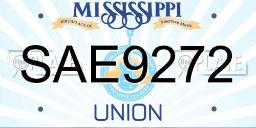 SAE9272 Mississippi License Plate