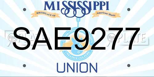 SAE9277 Mississippi License Plate
