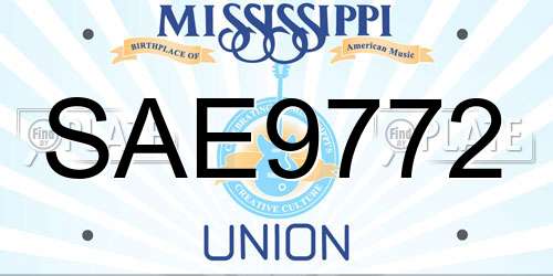 SAE9772 Mississippi License Plate