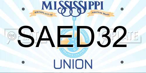 SAED32 Mississippi License Plate