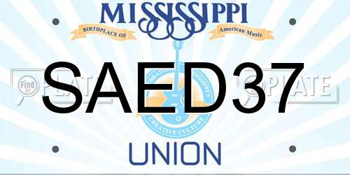 SAED37 Mississippi License Plate