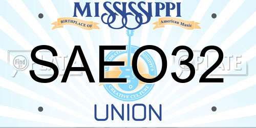SAEO32 Mississippi License Plate