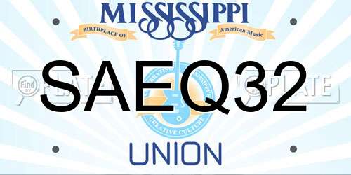 SAEQ32 Mississippi License Plate