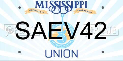 SAEV42 Mississippi License Plate