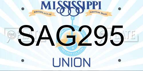 SAG295 Mississippi License Plate