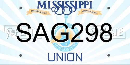 SAG298 Mississippi License Plate