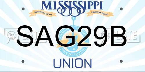 SAG29B Mississippi License Plate