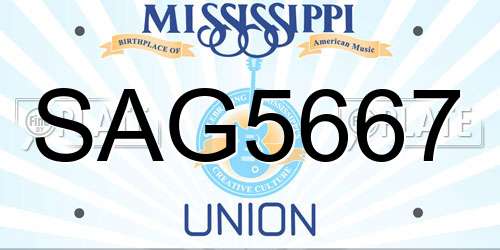 SAG5667 Mississippi License Plate