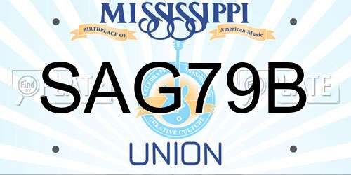 SAG79B Mississippi License Plate