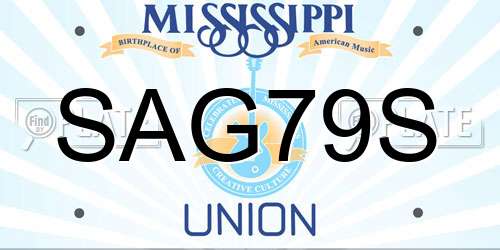 SAG79S Mississippi License Plate