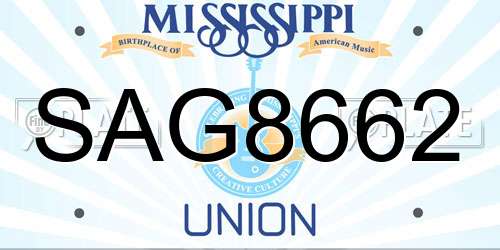 SAG8662 Mississippi License Plate