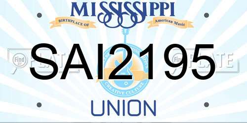SAI2195 Mississippi License Plate