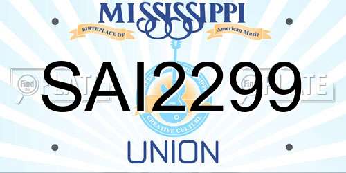SAI2299 Mississippi License Plate