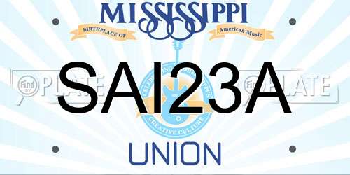 SAI23A Mississippi License Plate