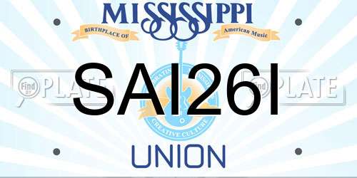 SAI26I Mississippi License Plate