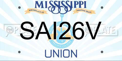 SAI26V Mississippi License Plate