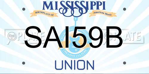 SAI59B Mississippi License Plate