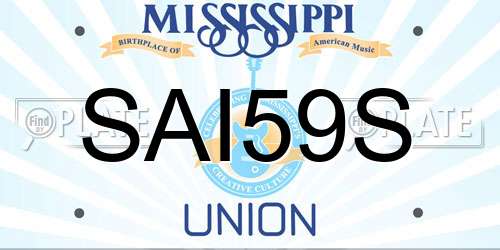 SAI59S Mississippi License Plate