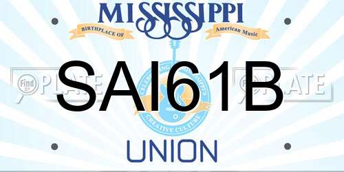 SAI61B Mississippi License Plate