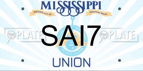 SAI7 Mississippi License Plate