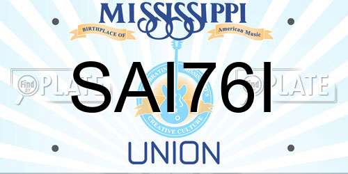 SAI76I Mississippi License Plate