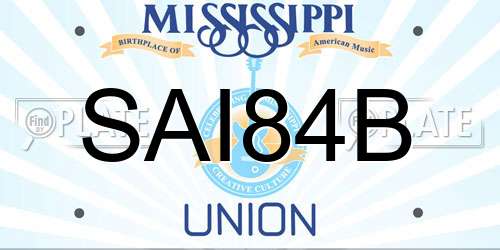 SAI84B Mississippi License Plate
