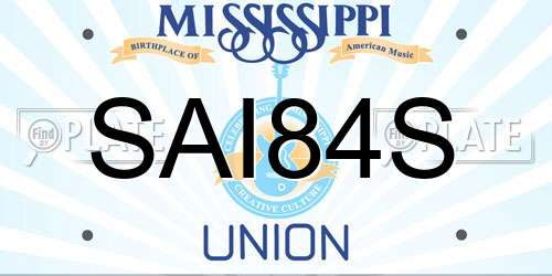 SAI84S Mississippi License Plate