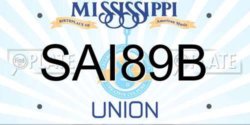 SAI89B Mississippi License Plate