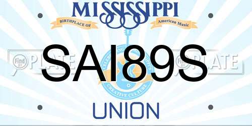 SAI89S Mississippi License Plate