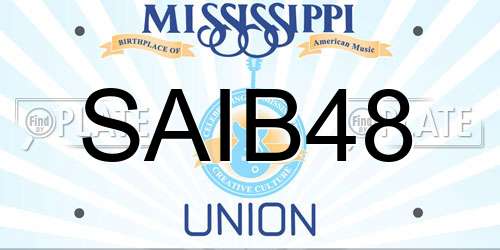 SAIB48 Mississippi License Plate